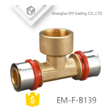 EM-F-B139 Brass screw Tee fitting Male Thread pex al pex hot water pipe